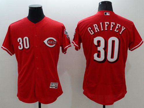 Reds #30 Ken Griffey Red Flexbase Authentic Collection Stitched MLB Jersey - Click Image to Close